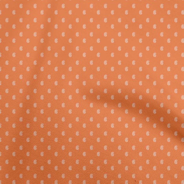 oneOone Viscose Chiffon Orange Fabric Asian Floral Block Craft Projects Decor Fabric Printed By The Yard 42 Inch Wide