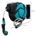 thumbnail image 3 of Outsunny Hose Reel, 33 ft Retractable Garden Hose Wall Mounted, Dark Grey, 3 of 9