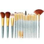 18pcs Brosses de maquillage pour ombres douces Pro Brosse de maquillage de mélange d'ombre d'oeil