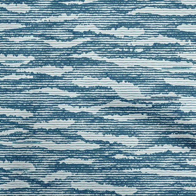 oneOone Polyester Spandex Teal Blue Fabric Abstracts Sewing Craft Projects Fabric Prints By Yard 56 Inch Wide-LS