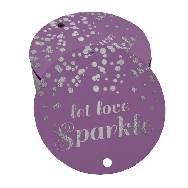 Inkdotpot Real Silver Foil Let Love Sparkle Wedding Tags Favor Hang Paper Tags 100 Pieces