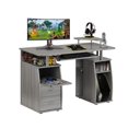 thumbnail image 3 of Pemberly Row Engineered Wood 2-Drawers Computer Desk with Keyboard Tray in Gray, 3 of 14