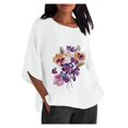 thumbnail image 2 of Blouses pour Femmes, Mode Décontractée Alzheimer Manches 3/4 Imprimé Coton Ample, 2 of 4