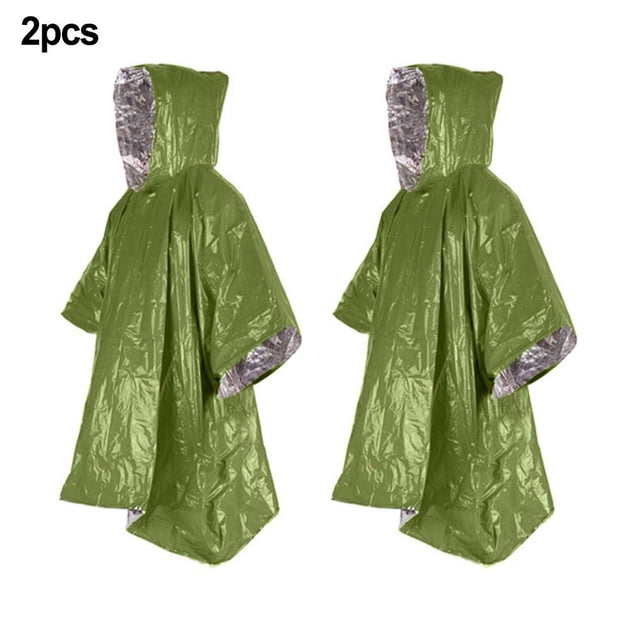 Lefu 2Pack Outdoor Thermal Rain Coat Poncho Outdoor Extreme Cold Survival Blanket