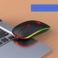 thumbnail image 3 of Wireless Bluetooth Mouse, Rechargeable USB Optical Mouse, LED Slim Mode 2.4G Wireless Mouse for Laptop, PC, Mac OS, Android, Windows, 3 of 5