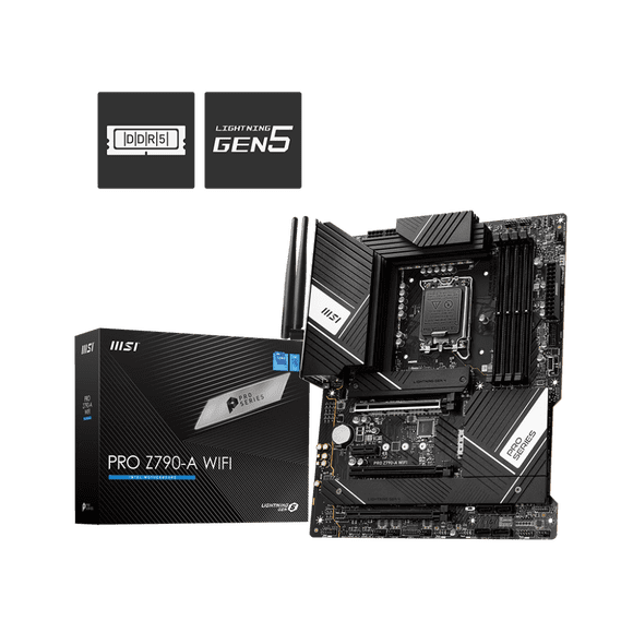 MSI INTEL ATX ProSeries Carte Mère, PRO Z790-A WiFi, LGA 1700, DDR5, Wi‐Fi 6E