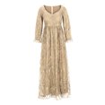 thumbnail image 4 of EGNMCR Robes à Paillettes pour Femmes Automne Hiver Col en V Manches Longues Robe de Cocktail Formelle Corset Moulante Tendance Bal Fête Décontractée Robes Maxi, 4 of 6