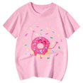 thumbnail image 4 of LUOGENLI T-Shirt pour Filles Enfants Mignon Imprimé à Manches Courtes Col Rond T-Shirt Maxi Hauts avec Shorts Grande Taille12-13 Ans, 4 of 4