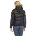 thumbnail image 3 of White Mark Women's Removable Fur Faux Leather Puffer Jacket, 3 of 7