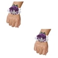 thumbnail image 2 of mmirethe Long-Lasting And Easy To Wear Wrist Corsage Stay Beautiful Throughout Event N7 Grape Purple 2Set, 2 of 6
