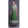 thumbnail image 3 of Bimba Robe Anarkali Ikat Verte pour Femmes, Kurti Imprimée Ethnique Indienne, Longue Kurta, Robe de Soirée, Petit, 3 of 6
