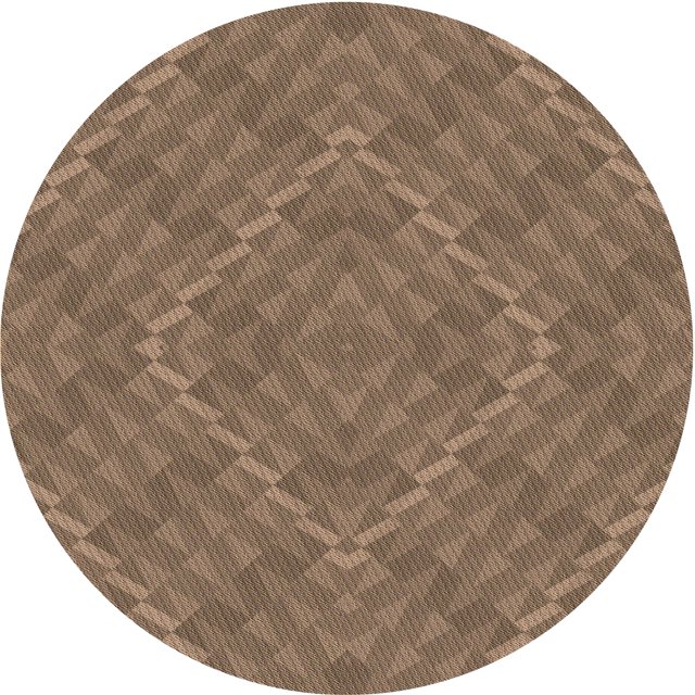 Ahgly Company Tapis Rond Lavable en Machine Intérieur Transitionnel Brun Sépia, 3 Pieds Rond