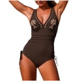 thumbnail image 1 of RXMEKW Solid Color Backless Bikini Set with Mesh for Women, Removable Padded Bra, High-Cut Style, Nylon Spandex, 1 of 6