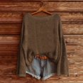 thumbnail image 2 of WZXFASHION Chandail Tricoté pour Femmes Mode à Manches Longues Col Rond Blouse d'Hiver Chaude Couche Supérieure Quotidien Sorties Chemises Économies d'Été Liquidation Mode Urbaine Chandail à Capuchon à Fermeture Éclair, 2 of 3
