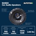 thumbnail image 4 of Autotek Street Machine 6.5 Inch 3-Way Car Audio Universal Coaxial Speakers, Pair, 4 of 9