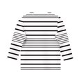 thumbnail image 2 of ShomPort Boys Girls T-Shirts 3/4 Sleeve Stripe Pattern Round Collared Lightweight Undershirt Cozy Soft Pullover Basic Layer Tees Tops, 2 of 4
