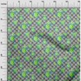 thumbnail image 2 of oneOone Polyester Lycra Fabric Leaves & Floral Check Print Fabric By The Yard 56 Inches Wide, 2 of 4