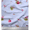 thumbnail image 1 of Soimoi Polyester Crepe Fabric Leaves & Carnation Floral Print Sewing Fabric Yard 52 Inch Wide, 1 of 1