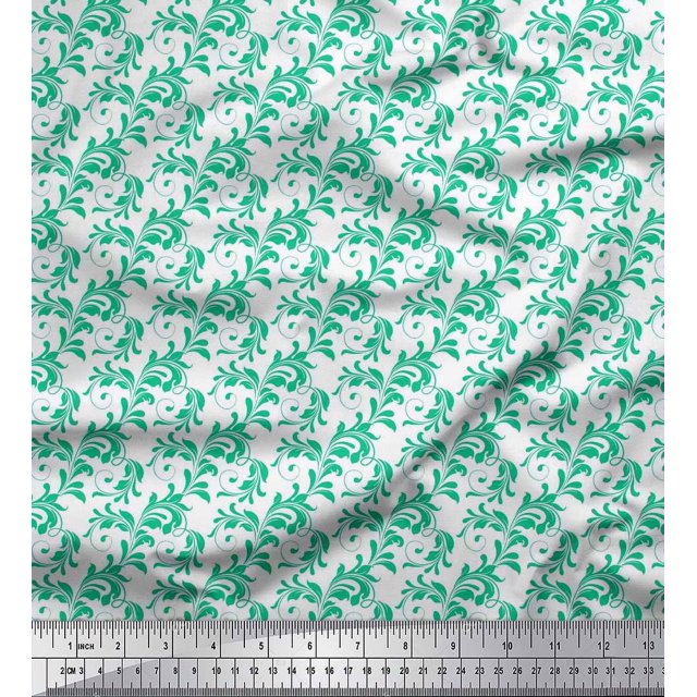 Soimoi Moss Georgette Fabric Swirl Abstract Decor Fabric Printed Yard 42 Inch Wide