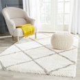 thumbnail image 2 of SAFAVIEH Hudson Amias Geometric Shag Runner Rug, Ivory/Grey, 2'3" x 12', 2 of 3