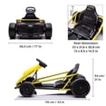 thumbnail image 4 of VOLTZ TOYS 24V Electric Drift Go Kart for Kids, Outdoor Racer Ride On Car with Dual Motors, Safety Belt, 8 MPH Max Speed, Yellow, 4 of 7