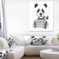 thumbnail image 1 of Hipster Pandas Black and White - Animal Canvas Art Print, 1 of 3