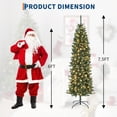 thumbnail image 2 of EDTara Pre-Lit Slim Artificial Christmas Tree, 6/7.5/9/12ft, Pencil Style with Remote Control, Hinged Construction & Metal Stand for Home, 2 of 9