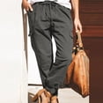 thumbnail image 1 of LSLJS Fashion Women Plus Size Drawstring Casual Elastic Waist Pocket Loose Pants, 1 of 9