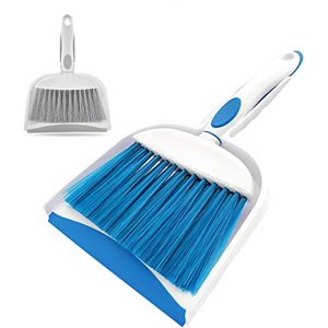 Mini Broom and Dustpan Set Small Dustpan and Brush Set Whisk Broom and Dustpan Set Small Broom and Dustpan Set for Desk, Home, Kitchen Necessities, Small Dust pan and Brush Set Blue Blue Blue