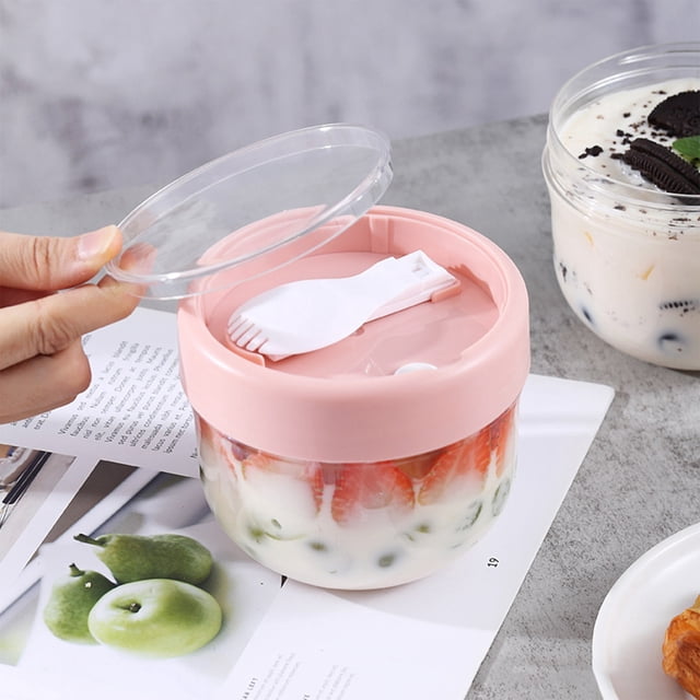Glass&Bottle Overnight Oats Jars Cereal Milk Container Leak Proof Oatmeal Jars Yogurt Containers With Lids To Go Storage