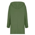 thumbnail image 4 of IROINID Women's Woolen Jacket Long Sleeve Solid Color Hoodie Outwear, Comfy Button Woolen Jacket, 4 of 5
