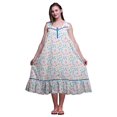 thumbnail image 1 of Bimba Chemises de Nuit en Coton Bleu Moyen à Imprimé Floral pour Femmes, Robe Sans Manches, Tenue de Nuit, Robe Maxi, XX-Grand, 1 of 6