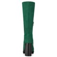 thumbnail image 4 of Unique Bargains Bottes à Talon Bloc Mi-Mollet pour Femmes Vert US 7.5, 4 of 8