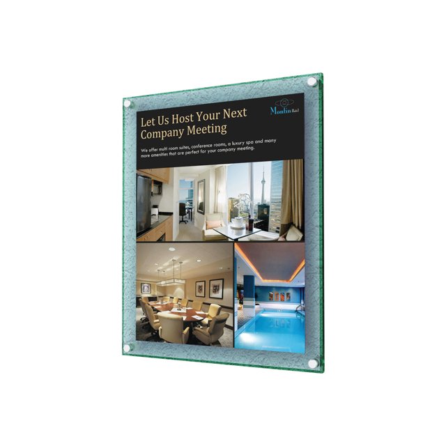 Deflecto Superior Image - Sign holder - wall mountable - for Letter, A4 - crystal clear, tinted green