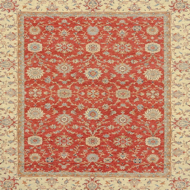 Ahgly Company Tapis d'Intérieur Carrés Abstraits Rouges Orientaux, 4 Pieds Carré