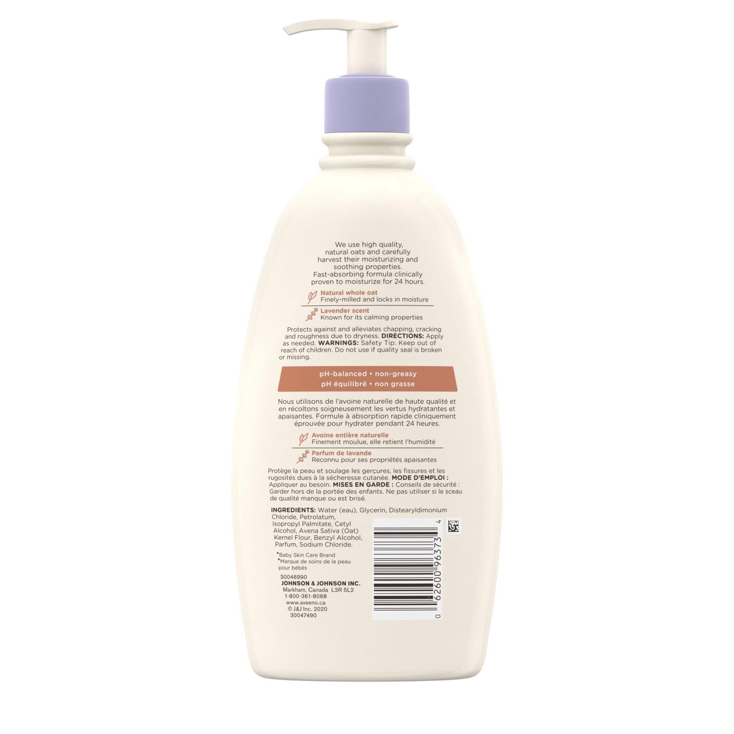 Aveeno Bébé Confort Apaisant Lotion pour Bébé - Avoine Colloïdale, Glycérine, Diméthicone - Lavande & Vanille
