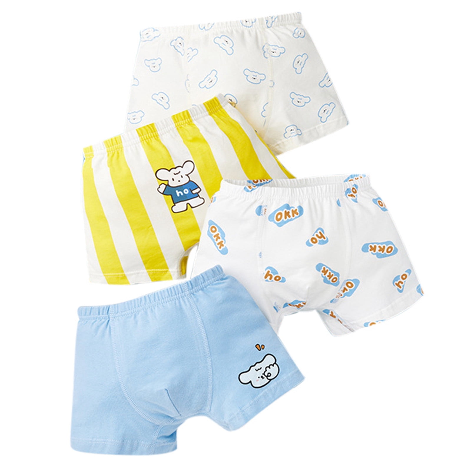 NIJNFCLOTH Boys Underwear 4PCS Little Boys Briefs Soft Dinosaur Truck Toddler Underwear Kids Underwear Size:3-4 Years