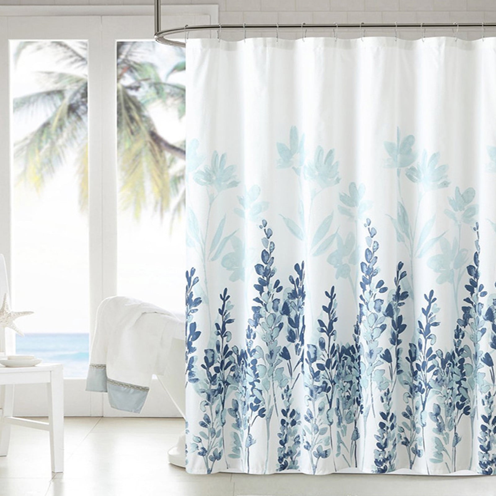 LSLJS Fabric Shower Curtain Bathroom Shower Curtain Polyester Stall Curtains with 12 Hooks for Bathroom Showers, Bathtubs, Shower Curtain