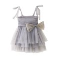 thumbnail image 1 of MIASHUI Robe à Bretelles Sans Manches avec Nœud pour Tout-Petites Filles pour et Gris, 2-3 Ans, 1 of 5