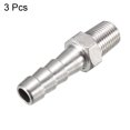 thumbnail image 3 of Unique Bargains Stainless Steel Barb Hose Fitting Connector Adapter 8mm Barbed x G1/8 Male Pipe 3 pcs, 3 of 3