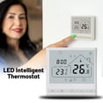 thumbnail image 3 of Intelligent Temperature Controller Switch, 105 Model, 5+2 Six-Program Weekly Scheduling, LED Display, 16A Electric Heating, ABS+PC Material, 86x86x15mm, AC 108-260V, 0-45°C Working Temp, White, 3 of 6