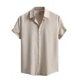 thumbnail image 1 of Kaemgyyd Button down Shirt for Men Plus Size Short Sleeve Lapel Summer Vacation Wedding Tops Breathable Solid Color Work Tee, 1 of 7