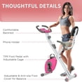 thumbnail image 3 of Soozier 42.9" Foldable Exercise Bike w/  7 Level Adjustable Seat Height, Pink, 3 of 9