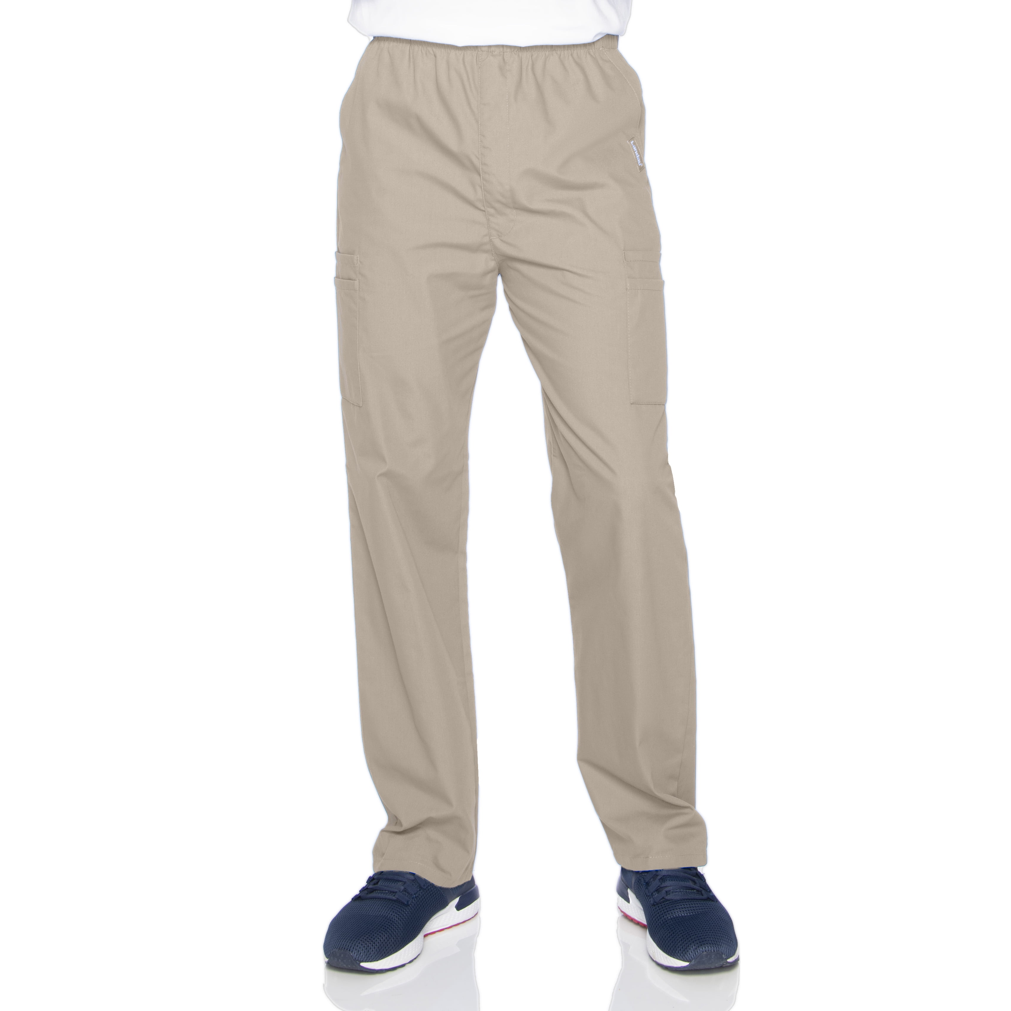 Landau Essentials 7 Pocket Scrub Pants for Men's: Classic Relaxed Fit, Elastic, Zipper Front, Pull-on Medical 8555