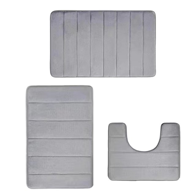 Bigersell Absorbent Rug Clearance Water Absorption Soft and Comfortable Easy to Dry Machine Wash Bathroom Mat Solid Pattern Gray