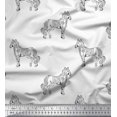 thumbnail image 1 of Soimoi Velvet Fabric Horse Block Printed Craft Fabric by The Yard 58 Inch Wide, 1 of 3