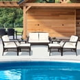 thumbnail image 1 of Gymax Ensemble de Conversation pour Patio en Rotin 7 Pcs avec Coussins et Housse Imperméable, 1 of 9