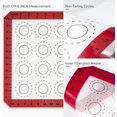 thumbnail image 3 of U-Taste Tapis de Cuisson en Silicone Résistant à la Chaleur pour Macarons, Feuille de Cuisson Réutilisable Antiadhésive avec Cercle de Mesure pour Four (Taille Demi-Feuilles, Lot de 2, Rouge), 3 of 8
