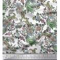 thumbnail image 1 of Soimoi Polyester Crepe Fabric Leaves,Floral & Paisley Block Printed Craft Fabric by The Yard 52 Inch Wide, 1 of 3
