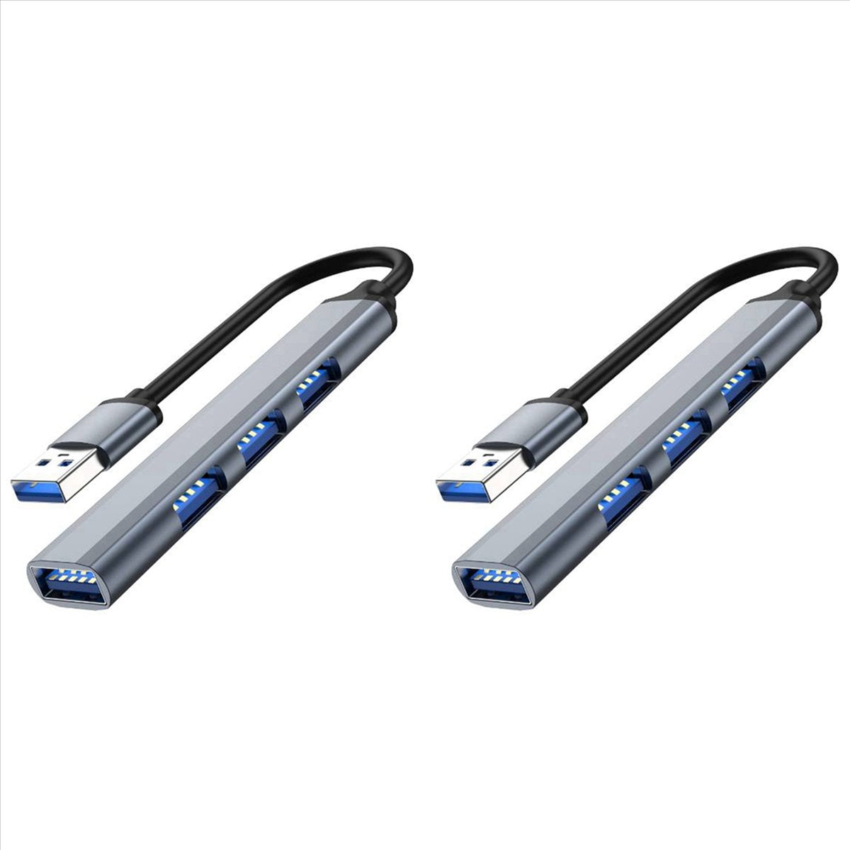 2X 4 Ports USB Hub Splitter Multi Hub USB to USB 3.0 Adapter USB Several Ports Power Adapter,2 x 4-port USB splitter,Gray